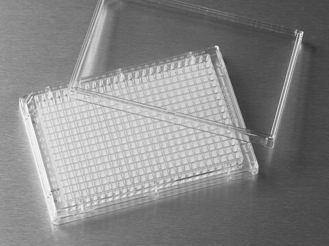 Corning&#174; 384 well microplate clear polystyrene, flat bottom, non-sterile, lid: no, case of 100