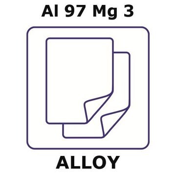 Aluminum-magnesium alloy, Al97Mg3 foil, 25 x 25mm, 0.25mm thickness, as rolled