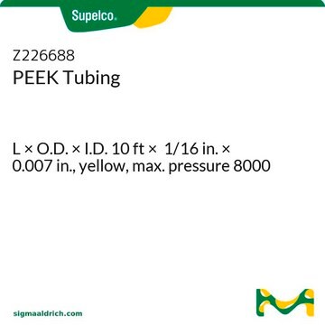 PEEK製チューブ L × O.D. × I.D. 10&#160;ft × 1/16&#160;in. × 0.007&#160;in., yellow, max. pressure 8000