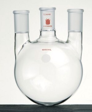 Synthware&#8482;&nbsp;three neck round bottom flask with vertical side necks bottle capacity 3000&#160;mL, side joint: ST/NS 24/40