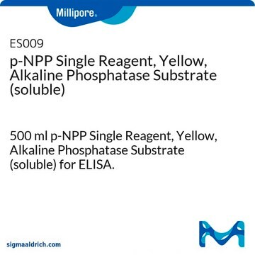 p-NPP Single Reagent, Yellow, Alkaline Phosphatase Substrate (soluble) 500 ml p-NPP Single Reagent, Yellow, Alkaline Phosphatase Substrate (soluble) for ELISA.