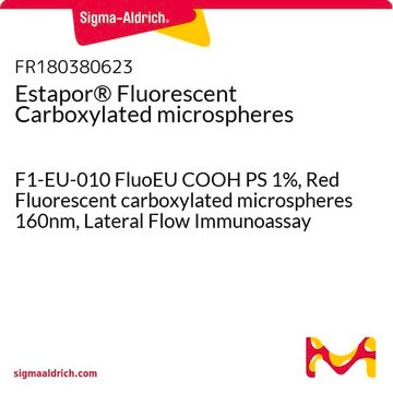 Estapor&#174; Fluorescent Carboxylated microspheres F1-EU-010 FluoEU COOH PS 1%, Red Fluorescent carboxylated microspheres 160nm, Lateral Flow Immunoassay - For ordering, click "Request more information"