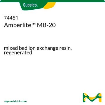 Amberlite&#8482; MB-20 mixed bed ion exchange resin, regenerated