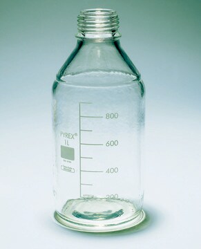 Pyrex&#174; Media-Lab Bottles, plastic coated, with-out cap and pouring ring, with printed trace code capacity 500&#160;mL