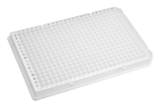 PCR microplate for Roche&#174; 480 LightCycler&#174; with film, white, size 384&#160;wells, pkg of 5x10plates/cs, conical bottom white polypropylene wells