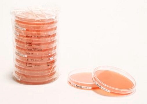 ReadyPlate&#8482; Mannitol Egg Yolk Polymyxin Agar for determination of Bacillus cereus in Food sample in accordance to ISO 7932 and ISO 21871, pkg of (90 mm plate (20 or per box))