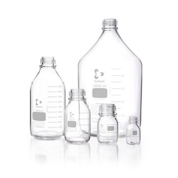 DURAN&#174; graduated laboratory bottle without cap, round bottom glass bottle, bottle capacity (10&#160;mL), non-sterile