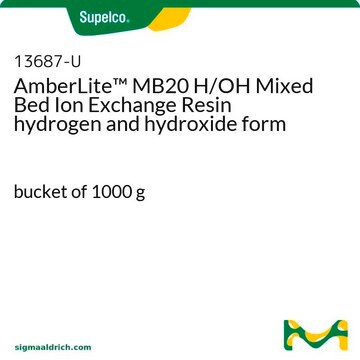 AmberLite&#8482; MB20 H/OH Mixed Bed Ion Exchange Resin hydrogen and hydroxide form bucket of 1000&#160;g