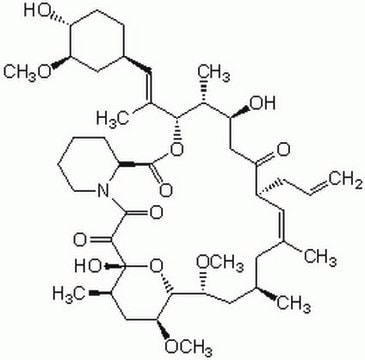 FK-506, Streptomyces sp. Immunosuppressant that blocks T cell proliferation in vitro by inhibiting the generation of several lymphokines, especially IL-2.