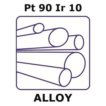 白金-イリジウム合金、Pt90Ir10 50mm rod, 2.0mm diameter, as drawn