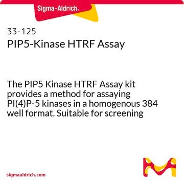 PIP5-Kinase HTRF Assay The PIP5 Kinase HTRF Assay kit provides a method for assaying PI(4)P-5 kinases in a homogenous 384 well format. Suitable for screening of potential inhibitors of these enzymes.