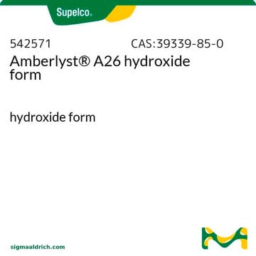 Amberlyst&#174; A26 hydroxide form hydroxide form