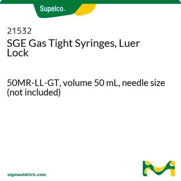 SGE社ガスタイトシリンジ, ルアーロック型 50MR-LL-GT, volume 50&#160;mL, needle size (not included)