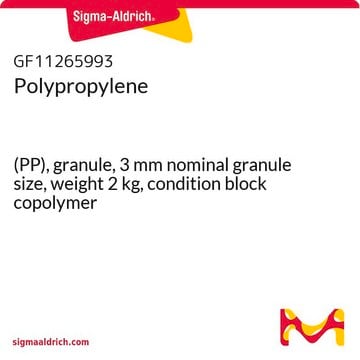 Polypropylene (PP), granule, 3&#160;mm nominal granule size, weight 2&#160;kg, condition block copolymer