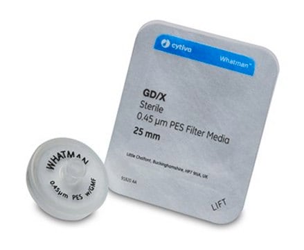 Whatman&#174; GD/X syringe filters glass microfiber membrane, pore size 0.45&#160;&#956;m, diam. 25&#160;mm, sterile, pk of 50&#160;ea