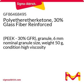 Polyetheretherketone, 30% Glass Fiber Reinforced (PEEK - 30% GFR), granule, 6&#160;mm nominal granule size, weight 50&#160;g, condition high viscosity