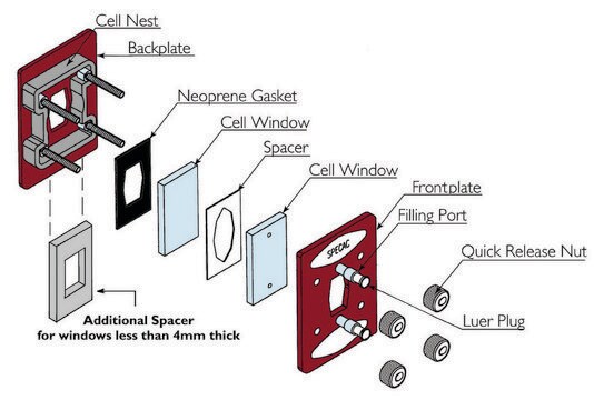 Specac&#174; Omni Cell windows CaF2, 41mm x 23mm x 4mm, for Omni Cell