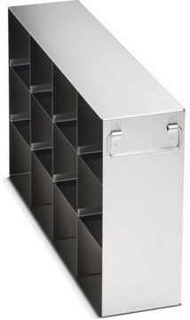 Eppendorf&#174; Side Access Stainless Steel Rack for CryoCube(R) F740 Upright Freezers including front and back handle for storage of 12 boxes up to 136x136x103 mm (4 inch boxes), 5-Compartment, external W × D × H (139&#160;mm) (569&#160;mm) (343&#160;mm)