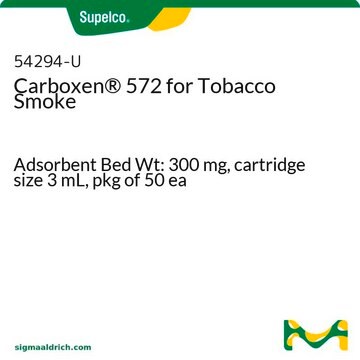 Carboxen&#174; 572 for Tobacco Smoke Adsorbent Bed Wt: 300&#160;mg, cartridge size 3&#160;mL, pkg of 50&#160;ea