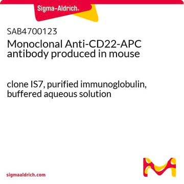 Monoclonal Anti-CD22-APC antibody produced in mouse clone IS7, purified immunoglobulin, buffered aqueous solution