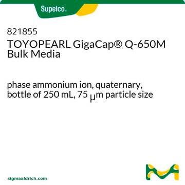 TOYOPEARL GigaCap&#174; Q-650M Bulk Media bottle of 250&#160;mL, phase ammonium ion, quaternary, 75&#160;&#956;m particle size