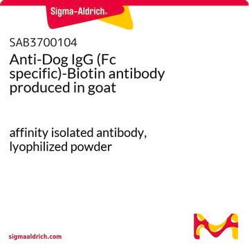 Anti-Dog IgG (Fc specific)-Biotin antibody produced in goat affinity isolated antibody, lyophilized powder