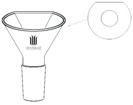 Synthware&#8482; powder funnel with flattened side joint: ST/NS 19/22, top diam. 50&#160;mm