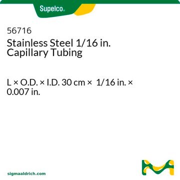 Stainless Steel 1/16 in. Capillary Tubing L × O.D. × I.D. 30&#160;cm × 1/16&#160;in. × 0.007&#160;in.