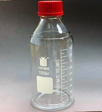 Synthware&#8482; Glass wide mouth media bottle borosilicate glass 3.3, capacity 1000&#160;mL, red polypropylene cap