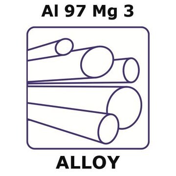 Aluminum-magnesium alloy, Al97Mg3 500mm rod, 20mm diameter