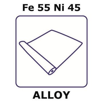 Iron-Nickel alloy, Fe55Ni45 foil, 2m coil, 0.1mm thickness