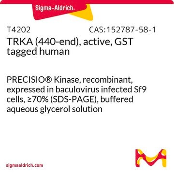 TRKA (440-end), active, GST tagged human PRECISIO&#174; Kinase, recombinant, expressed in baculovirus infected Sf9 cells, &#8805;70% (SDS-PAGE), buffered aqueous glycerol solution