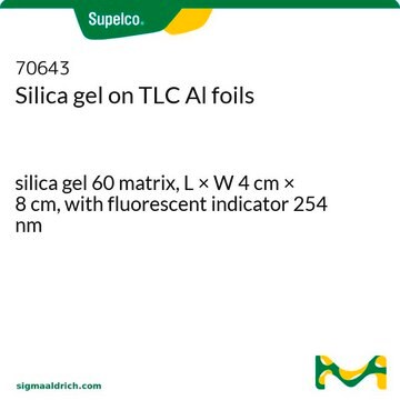 Silica gel on TLC Al foils silica gel 60 matrix, L × W 4&#160;cm × 8&#160;cm, with fluorescent indicator 254 nm