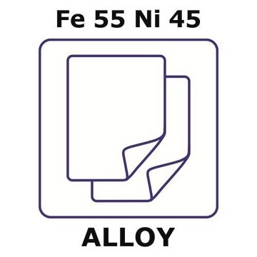 Iron-Nickel alloy, Fe55Ni45 foil, 100 x 100mm, 0.1mm thickness