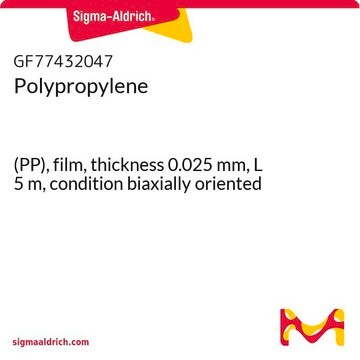 Polypropylene (PP), film, thickness 0.025&#160;mm, L 5&#160;m, condition biaxially oriented