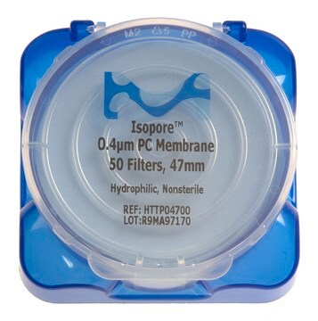 ISOPORE for Microfil&#174; Isopore polycarbonate membrane, pore size 0.4&#160;&#956;m, General microbiological analysis