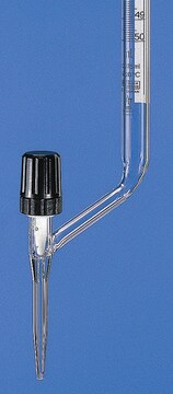 BRAND&#174; SILBERBRAND burette, lateral stopcock volume 25&#160;mL, accuracy: ±0.05&#160;mL, clear borosilicate glass 3.3 (Schellbach stripes, PTFE spindle)