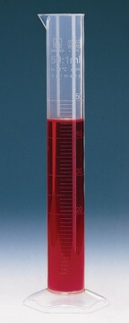 BRAND&#174; graduated cylinder, PP, with blue printed scale or embossed scale volume 100&#160;mL, blue graduations