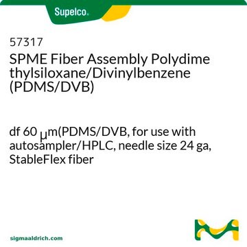 SPME Fiber Assembly Polydimethylsiloxane/Divinylbenzene (PDMS/DVB) df 60&#160;&#956;m(PDMS/DVB, for use with autosampler/HPLC, needle size 24 ga, StableFlex fiber