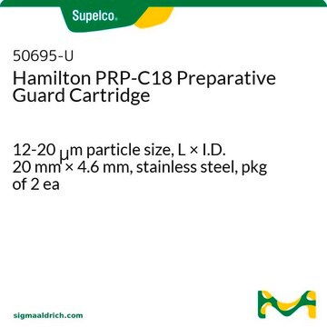 Hamilton PRP-C18 Preparative Guard Cartridge 12-20&#160;&#956;m particle size, L × I.D. 20&#160;mm × 4.6&#160;mm, stainless steel, pkg of 2&#160;ea