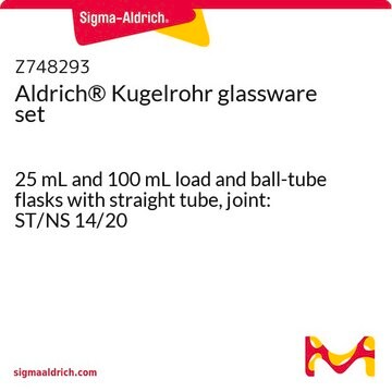 Aldrich&#174; Kugelrohr glassware set 25 mL and 100 mL load and ball-tube flasks with straight tube, joint: ST/NS 14/20