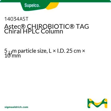 Astec&#174;CHIROBIOTIC&#174;TAG Chiral HPLC Column（キラルHPLCカラム） 5&#160;&#956;m particle size, L × I.D. 25&#160;cm × 10&#160;mm