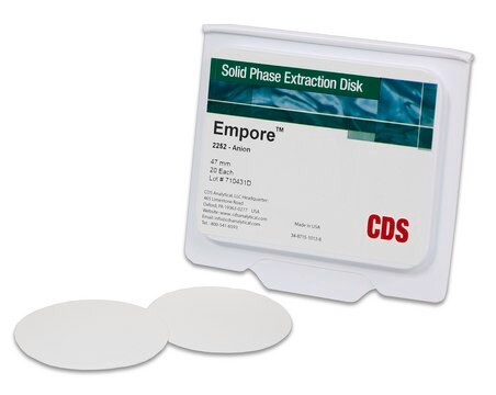 Empore&#8482; SPE Disks matrix active group Anion Exchange, pk of 20, diam. 47&#160;mm