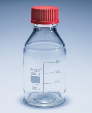 Pyrex&#174; Media-Lab Bottles, with high temperature cap and pouring ring, with printed trace code capacity 25&#160;mL