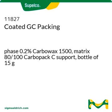 Coated GC Packing phase 0.2% Carbowax 1500, matrix 80/100 Carbopack C support, bottle of 15&#160;g