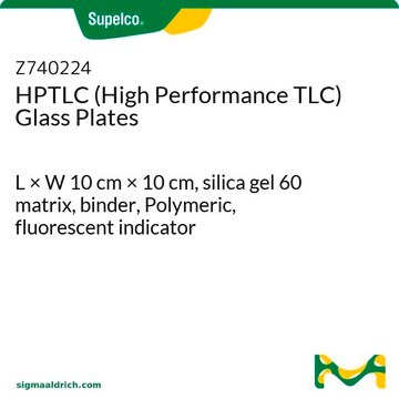 HPTLC (High Performance TLC) Glass Plates L × W 10&#160;cm × 10&#160;cm, silica gel 60 matrix, binder, Polymeric, fluorescent indicator