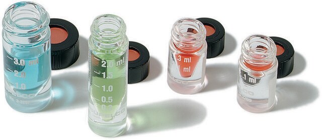 マイクロ反応容器 volume 10&#160;mL, clear glass vial, O.D. × H 26&#160;mm × 72&#160;mm, PTFE/silicone septum, graduations: no