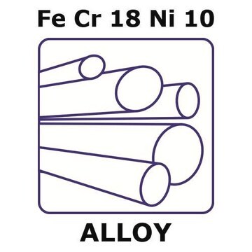 Stainless steel - AISI 304l rod, 2.5&#160;mm diameter, Fe/Cr18%/Ni10%, length 100 mm