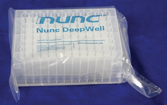 Nunc&#174; 96 DeepWell&#8482; plate, non-treated size 96&#160;wells, maximum volume 1.3&#160;mL, round bottom natural polypropylene wells (deep wells)