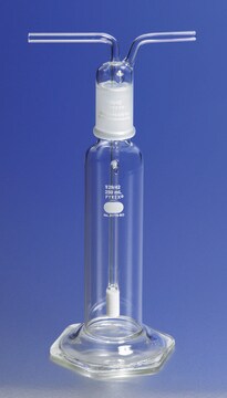 Pyrex&#174; gas-washing bottle, fritted cylinder, 29/42 ST stopper capacity 250&#160;mL, porosity 40-60&#160;&#956;m